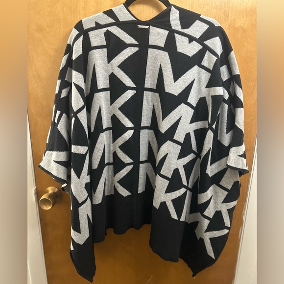 Michael Kors Black and Gray Poncho - Picture 2 of 4